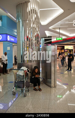 The airport terminal in Dubai city and emirate in the United Arab Emirates Middle East Stock Photo