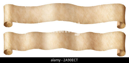 Fantasy paper or parchment scroll banners set isolated Stock Photo - Alamy