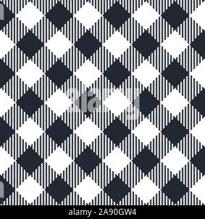 Dark blue Gingham seamless pattern. Texture from squares for - plaid, tablecloths, clothes, shirts, dresses, paper, bedding, blankets, quilts and othe Stock Vector