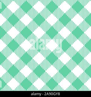 Green Gingham seamless pattern. Texture from squares for - plaid, tablecloths, clothes, shirts, dresses, paper, bedding, blankets, quilts and other te Stock Vector