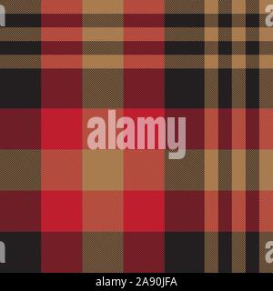 Classic Modern Plaid Tartan Seamless Pattern in Vector - This is a classic plaid, checkered, tartan pattern suitable for shirt printing, fabric Stock Vector