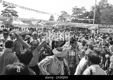 Political celebration of the communist party and honouring freedom fighter Sardar Vallabhbhai Patel at Ahmedabad Airport in Gujarat Stock Photo