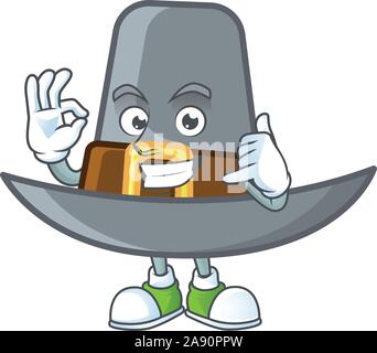 Pilgrim hat with buckle in character call me Stock Vector