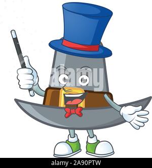 Pilgrim hat with buckle in character magician Stock Vector