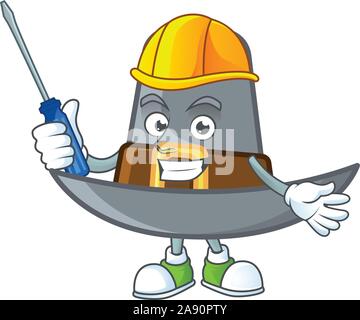 Pilgrim hat with buckle in character automotive Stock Vector