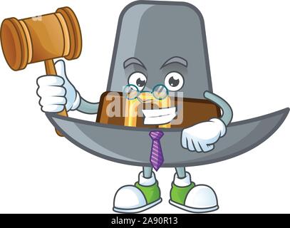 Pilgrim hat with buckle in character judge Stock Vector