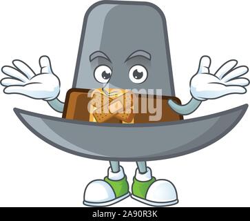 Pilgrim hat with buckle in character silent Stock Vector