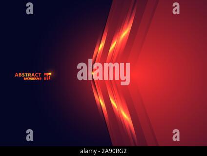 Abstract technology concept red lights triangle on dark background with space for you text. Vector illustration Stock Vector