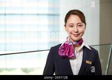 Japanese Flight Attendant Stock Photo Alamy