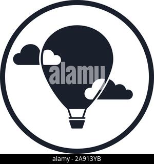 Dirigible and hot air balloons airship. Tools of Aeronautics such as the airship and the balloon to move the delivery by air of goods and people Stock Vector