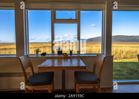 Interior of Fosshotel Vatnajokull located on the Ring Road in Iceland Stock Photo