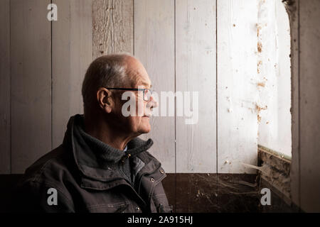Senior man looking away Stock Photo