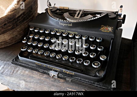 close view of an old typewriter Imperial Stock Photo