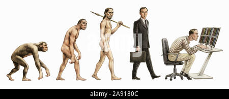 Funny Human Evolution Stock Photo - Alamy