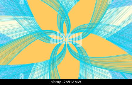 Abstract background with stylized flower. Multicolored pattern. Illustration in blue and orange shades. Vector EPS10 Stock Vector
