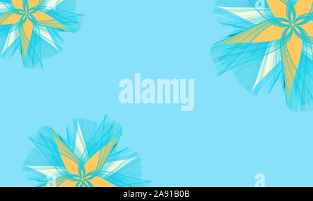 Abstract background with stylized flowers. Multicolored pattern. Illustration in blue and orange shades. Vector EPS10 Stock Vector