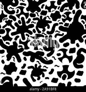Vector seamless texture. Plasma black bubbles Stock Vector