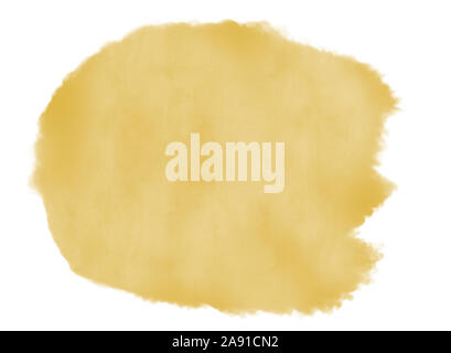 Beige watercolor splash on white background. Stock Photo