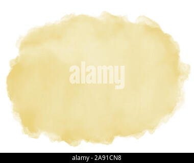 Light beige watercolor cloud splash on white background. Stock Photo