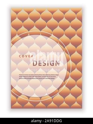 Creative minimum template for cover design, vector abstract background. Modern pattern in soft gradient shapes composition brown-yellow-orange colors Stock Vector