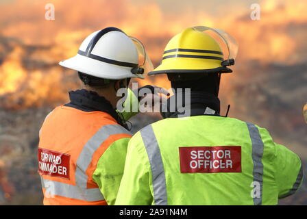 Large industrial fire, emission of toxic chemicals into the air Stock Photo