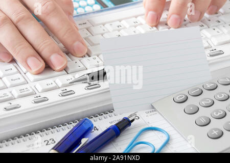 Business background and male hands Stock Photo