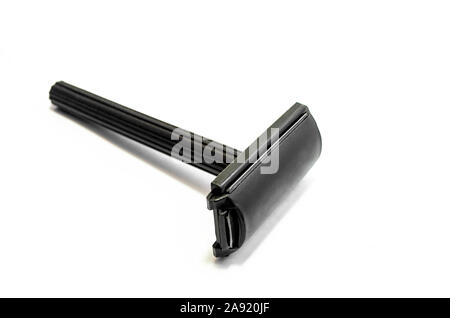 Standard razor black color for men isolated on white background Stock Photo