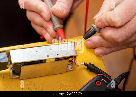 Repair of electronic board, parts of electronic device Stock Photo