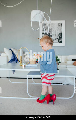 Girl wearing high heels Stock Photo