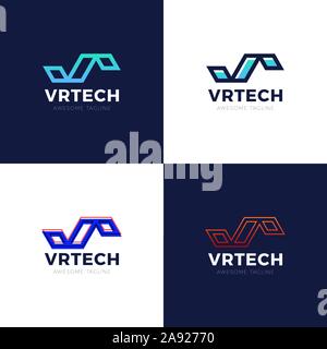 Letter VR Logo vector set. Vector Graphic Branding Letter Element Stock Vector