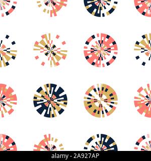 Creative Digital pixels in circle form vector seamless pattern. tiny squares in round shape. vector digital background design element. Stock Vector