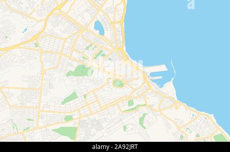 Vector city map of Port Elizabeth Gqeberha, South Africa Stock Vector ...