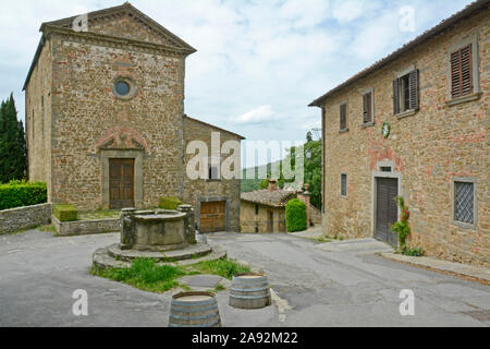 Small town of Volpaia in the Chianti Region of Tuscany, Italy Stock Photo