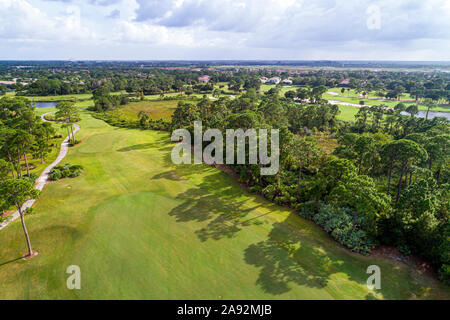 Florida,Port Pt Saint St Lucie,PGA Golf Club at PGA Village,golf course fairway aerial,FL190916d02 Stock Photo