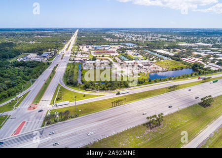 Vero Beach Florida,20th Street,Interstate Highway I-95 I95,exit ramp aerial,FL190916d09 Stock Photo