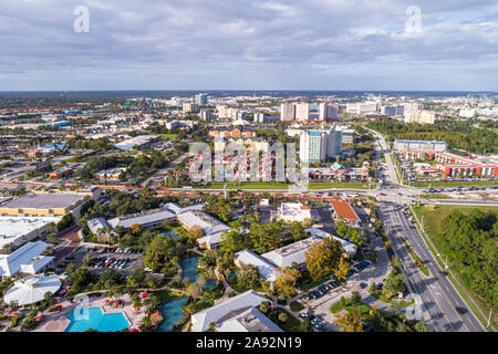 Orlando Florida,Wyndham Orlando Resort International Drive,Universal Boulevard,West Sand Lake Road aerial,FL191109d13 Stock Photo