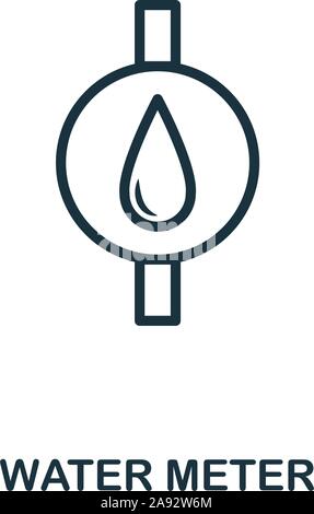 Water Meter icon outline style. Thin line creative Water Meter icon for logo, graphic design and more Stock Vector