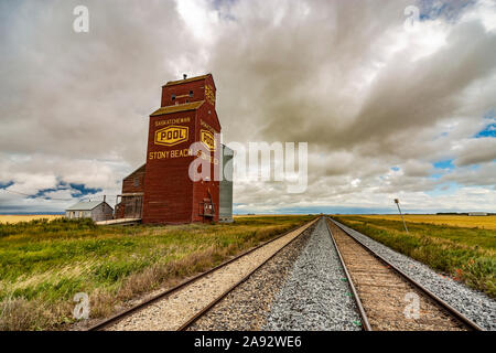 Stony Beach grain elevator; Stony Beach, Saskatchewan, Canada Stock Photo