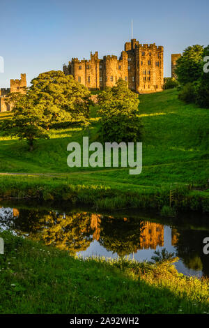 Alnwick Castle; Alnwick, Northumberland, England Stock Photo