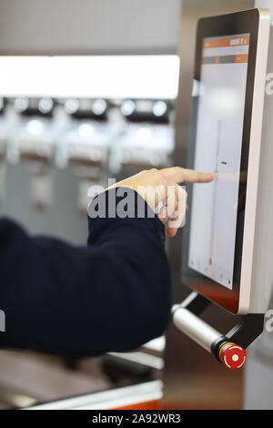 Machine Monitor Control Panel With Information Yellow Lamps Buttons ...