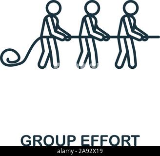 Group Effort icon outline style. Thin line creative Group Effort icon for logo, graphic design and more Stock Vector