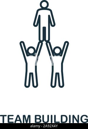 Team Building icon outline style. Thin line creative Team Building icon for logo, graphic design and more Stock Vector