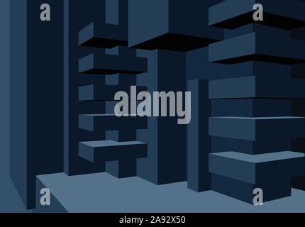 Architecture background with abstract cubes composition and clean minimalistic style Stock Vector