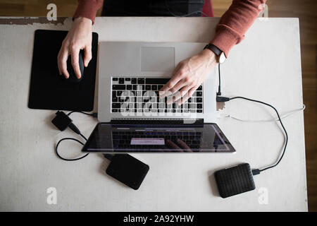 Man using laptop Stock Photo