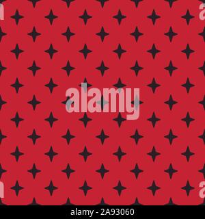 New modern four pointed star seamless pattern vector background. Red, black color. Stock Vector