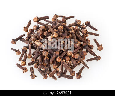Heap of dried cloves isolated on white background Stock Photo