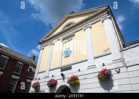 Devon, UK - August 2nd 2019: A view of the exterior of The Guildhall in the town of Barnstaple in North Devon, UK. Stock Photo