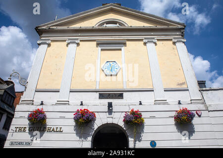 Devon, UK - August 2nd 2019: A view of the exterior of The Guildhall in the town of Barnstaple in North Devon, UK. Stock Photo