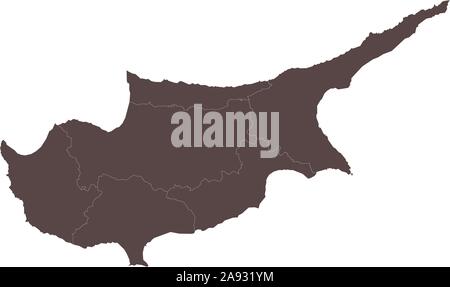Modern cyprus map with boundaries vector illustration Stock Vector