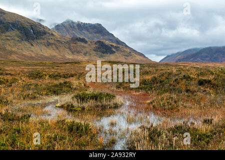 THis is a bog located in Glencoe in the Scottish Highlands Stock Photo